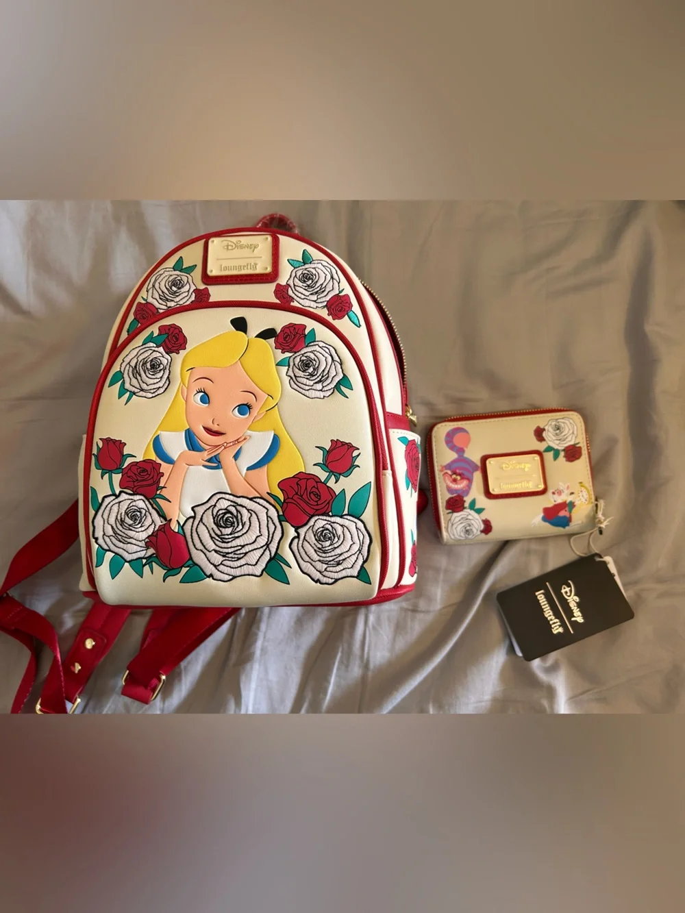 Loungefly Disney Alice in Wonderland Color Changing Roses Mini Backpack & Wallet - Picture 1 of 9